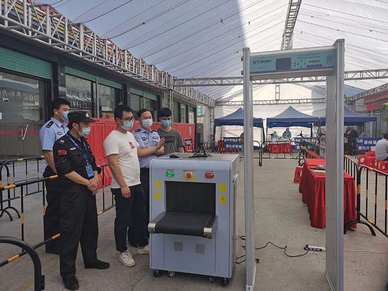 深圳一隔离点采用js2979金沙娱安检机安检门等安检设备